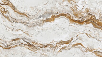 Fototapeta premium Elegant marble texture with flowing patterns in white and gold tones, perfect for sophisticated design projects.