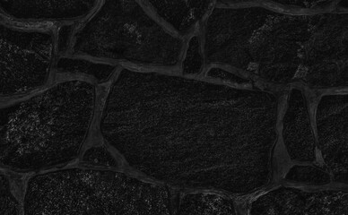 Abstract stone wall texture close-up. Black and white stone background