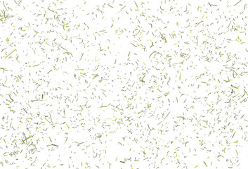Dry chopped dill flying isolated on white, clipping	