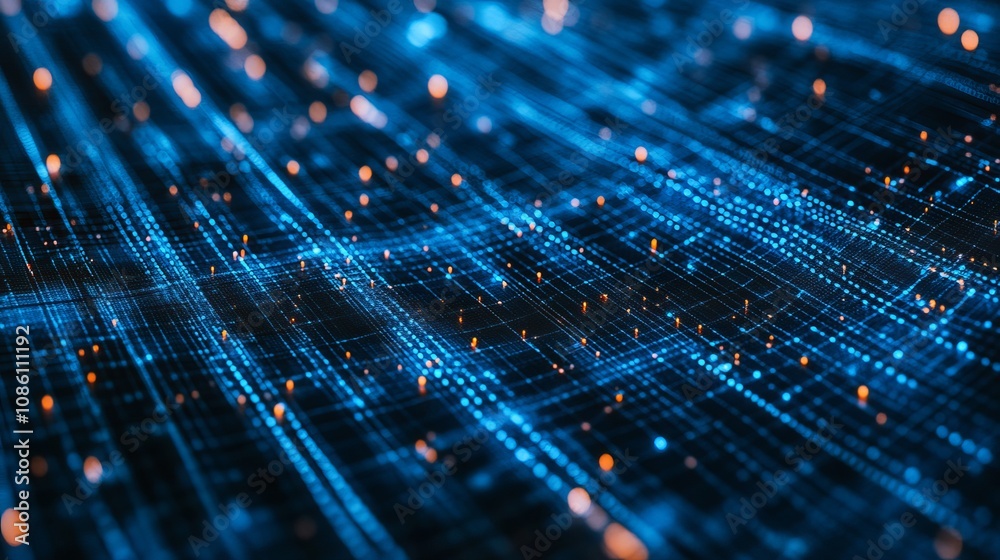 Poster Background with low polygons and dots for plexus shape technology for abstract network digital data concept and communication in 4K.