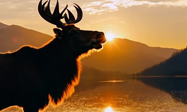 cow on the sunset