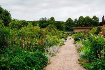 View of a path in an English country garden