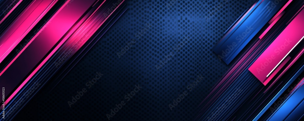 Poster an abstract geometric background with isometric digital blocks. the blockchain concept is incorporat