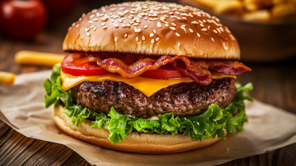 hamburger on a plate