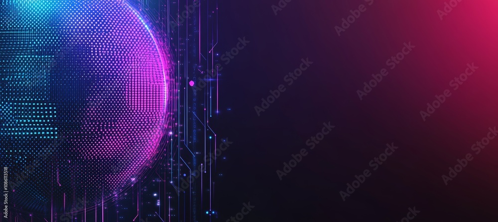 Poster concept of quantum computer technology. futuristic blue circuit board background design. modern tech