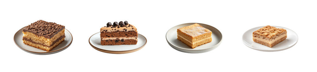 Cake slices on plate set 