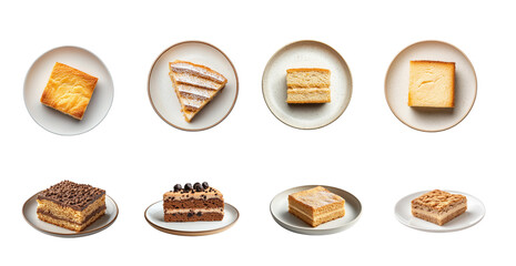 Cake slices on plate set 
