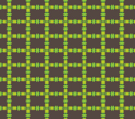 A vibrant pattern featuring a grid of intersecting lines and circles.