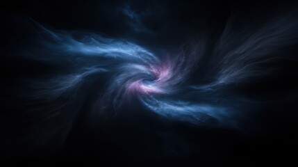 A spiral galaxy with a blue center and purple and blue swirls