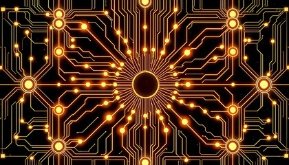 Futuristic Circuit Board Design with Art Deco Influence