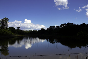 Beautiful late afternoon at the lagoon in a city in southeastern Brazil