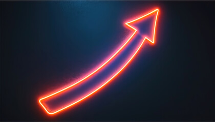 A glowing neon arrow points upward, symbolizing growth and progress.