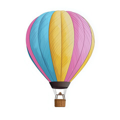 Naklejka premium Illustration of Hot Air Balloon Bright Colors Isolated on White Background