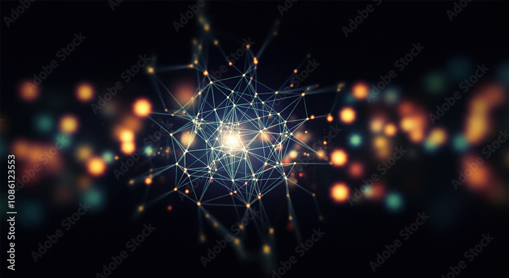 Aufkleber digital background perfect for tech processes, neural networks, artificial intelligence, data transf