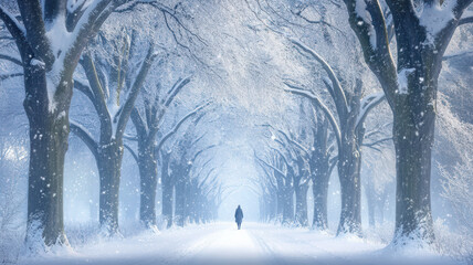 Winter Forest Walk Through Snowy Trees