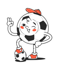 Soccer ball character gesturing okay