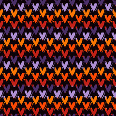 Paint brush chevrons ornament. Seamless pattern. Ethnic motif. Hand drawn curves wallpaper. Angle brackets backdrop. Folk background. Trendy digital paper. Tribal textile print. Vector work.