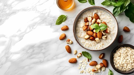 Warm porridge with butter , creating a simple and nostalgic food background