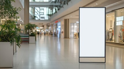 Blank Billboard in a Shopping Mall