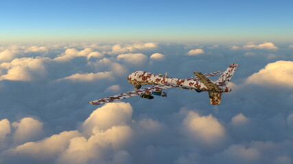 無人攻撃機　3DCGレンダリング