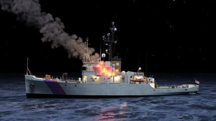 艦艇　3DCGレンダリング © tsuneomp