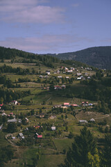 Misty Autumn Morning in a Mountain Village