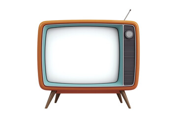 retro tv isolated on white, png