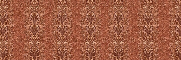 A seamless damask wallpaper design featuring intricate floral motifs and ornate patterns, perfect for adding a touch of elegance to any interior space, Background, Pattern