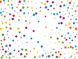 Rainbow Squares Confetti. Vector illustration.