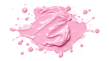 Splash of pink paint transparent background
