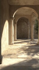 Sunlight Filtering Through Ancient Arches: A Glimpse of Architectural Grandeur