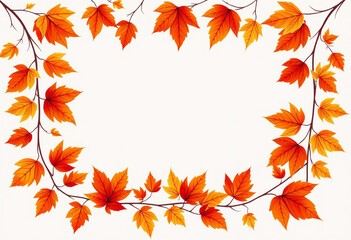 Autumn Leaf Frame: Golden Foliage Border for Seasonal Design