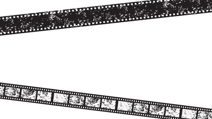 Obraz premium old frame cinematic filmstrip borders and distressed, aged frames horizontal for banners presentations