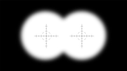 Fototapeta premium Binoculars POV frame overlay set. aim sight, blurred border vector illustration