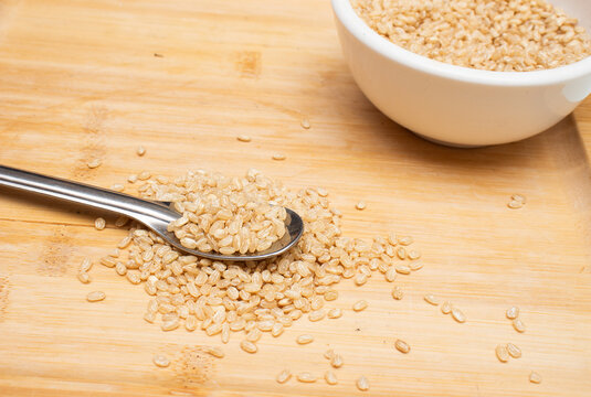 top view of cateto rice grains
