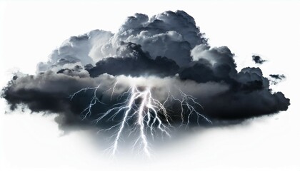 dark storm clouds with lightning isolated on white and white background ominous storm clouds with lightning bolts isolated on white dramatic weather photo