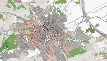 detailed city map of pocos de caldas minas gerais n street and area layout on a white background