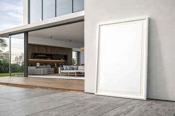 Empty Frame Template Mockup: Minimalist Wall Poster Design for Modern Interiors, Created for Interior Designers, Graphic Artists, and Creative Professionals.