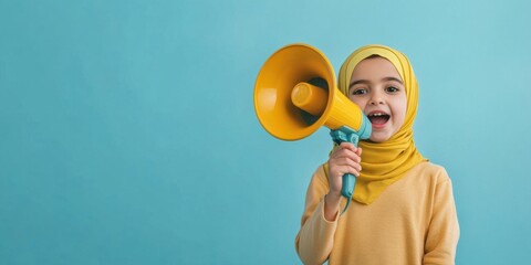 Young Muslim Girl with a Powerful Voice: Empowering Youth in the Modern World
