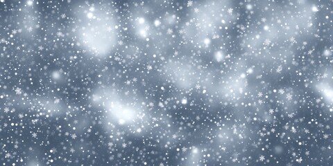 Fototapeta premium Delicate snowflakes cascade gently from the darkened sky, transforming the atmosphere into a magical winter wonderland during a peaceful evening. The scene evokes a sense of calm and tranquility