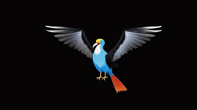 clip bird's unique features large colorful beak ideal wildlife exotic animal video content alpha beautiful black tree branch character closeup cute fly isolated jungle nature predator of prey summer