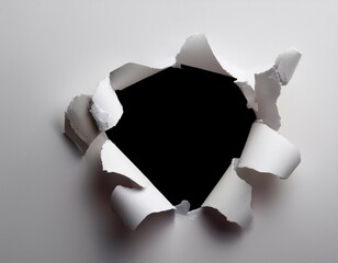 torn white surface with a hole in the center