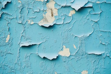 Obraz premium Peeling Blue Paint on a Wall - A Textured Abstract