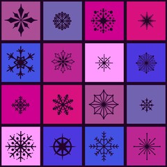 Christmas ice scribble seamless snowflakes pattern for wrapping paper and fabric