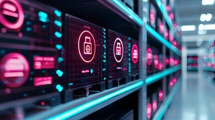 Fototapeta premium Cyber Security Data Center