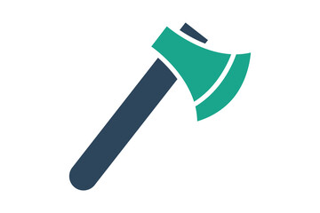 Axe icon. solid icon style. icon related to gardening. gardening tools elements vector illustration