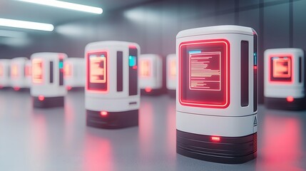 Fototapeta premium Futuristic Server Room Technology