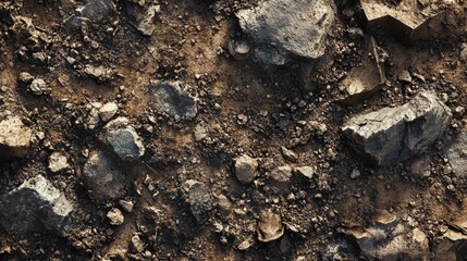 Fototapeta premium Rough Terrain: Stone and Soil Background Texture