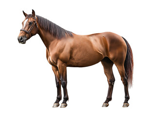 Obraz premium thoroughbred racehorse isolated on white, png