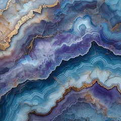 Acrylglasbilder Kristalle Polished Agate Tile Texture with Teal, Purple, and White Swirls  © Photo by mQ